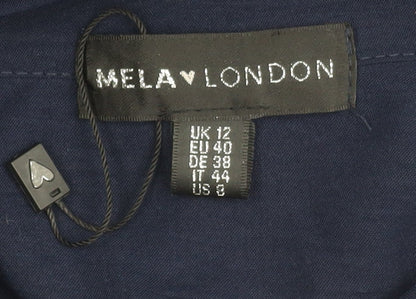 Mela London Women's Blue Belted Collared Dress