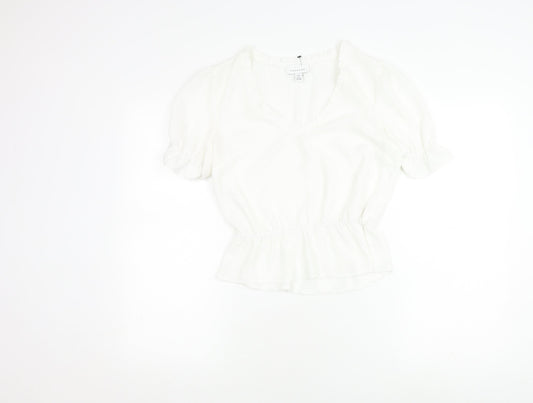 Womens UK Size 8 Topshop White  Blouse