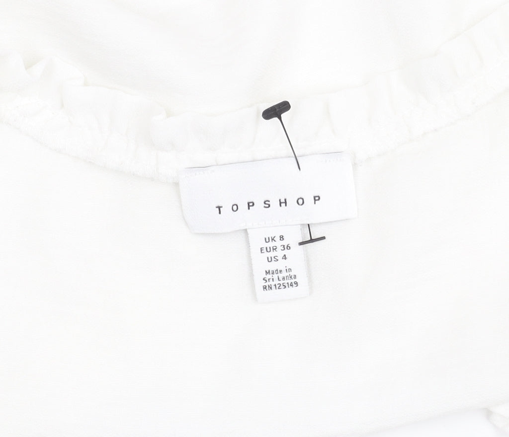 Womens UK Size 8 Topshop White  Blouse