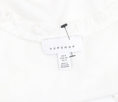 Womens UK Size 8 Topshop White  Blouse