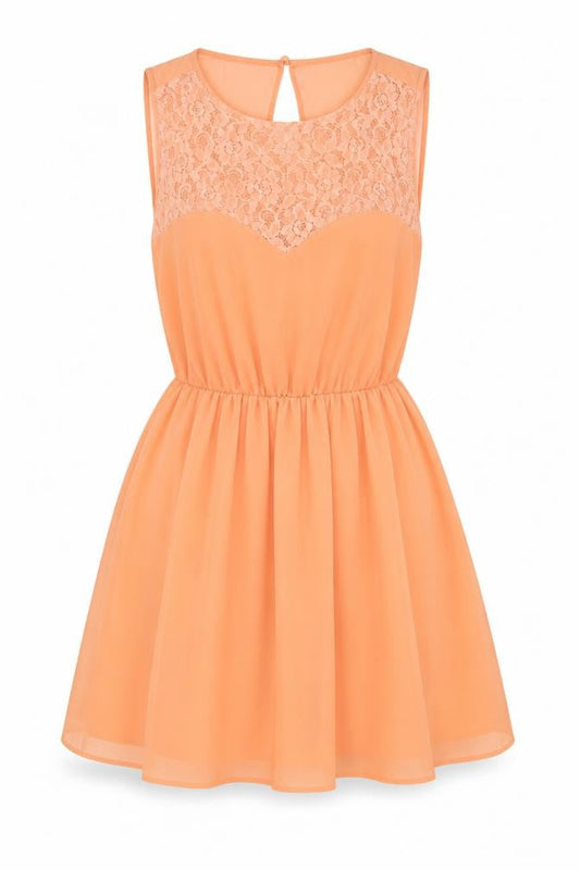 Front view of ASOS Orange A-Line Party Dress, Women's, size 10