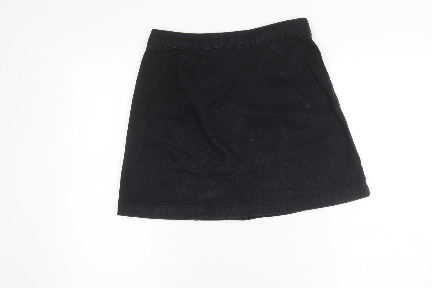 New Look Women's Black A-Line Denim Skirt, Size 10