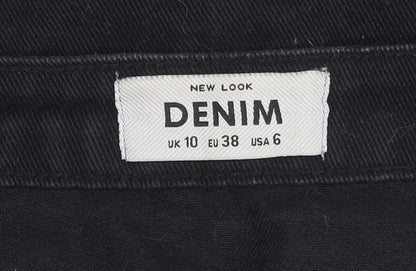 New Look Women's Black A-Line Denim Skirt, Size 10