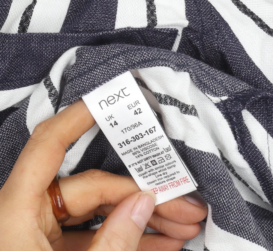 Womens UK Size 14 NEXT Multicoloured Basic Button-Up