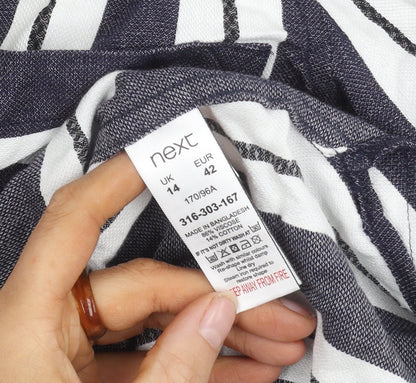 Womens UK Size 14 NEXT Multicoloured Basic Button-Up