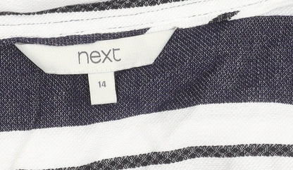 Womens UK Size 14 NEXT Multicoloured Basic Button-Up