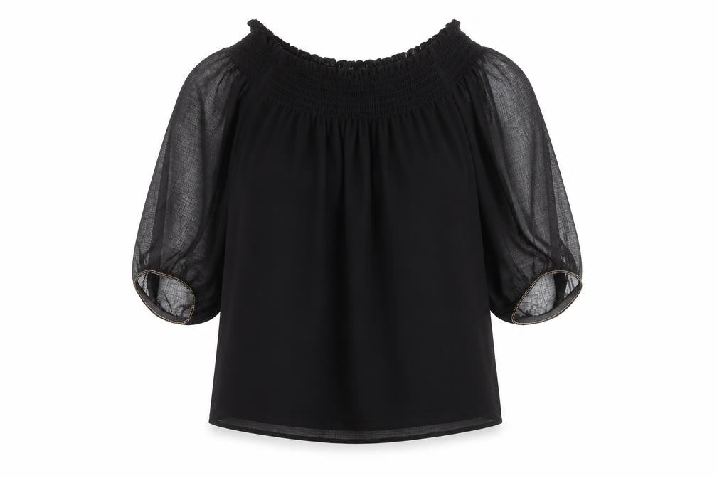 Womens UK Size XS Zara Basic Black Basic Blouse