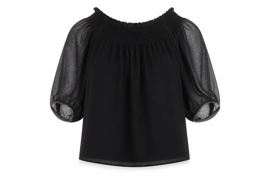 Womens UK Size XS Zara Basic Black Basic Blouse
