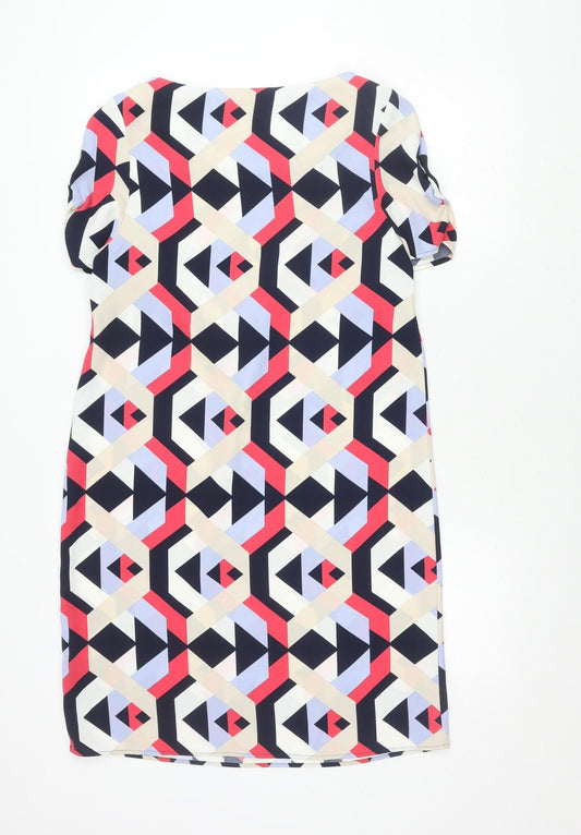 Marks and Spencer Women's Multicoloured Dress, Geometric Print, Size 12