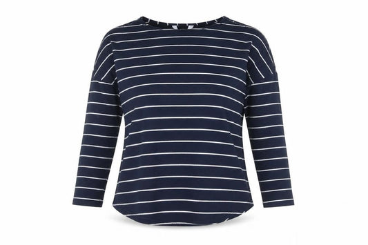 Front view of Principles Women's Blue Striped T-Shirt -, size M