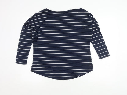 Principles Women's Blue Striped T-Shirt - Size M