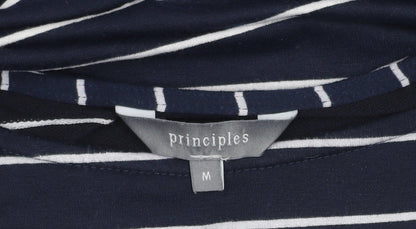Principles Women's Blue Striped T-Shirt - Size M