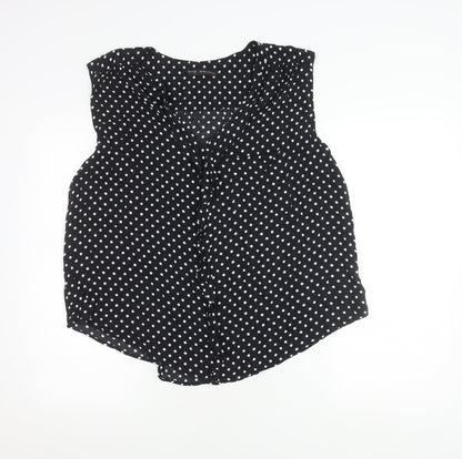Womens UK Size 12 ZARA BASIC Black  Blouse
