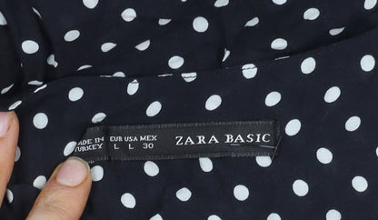 Womens UK Size 12 ZARA BASIC Black  Blouse