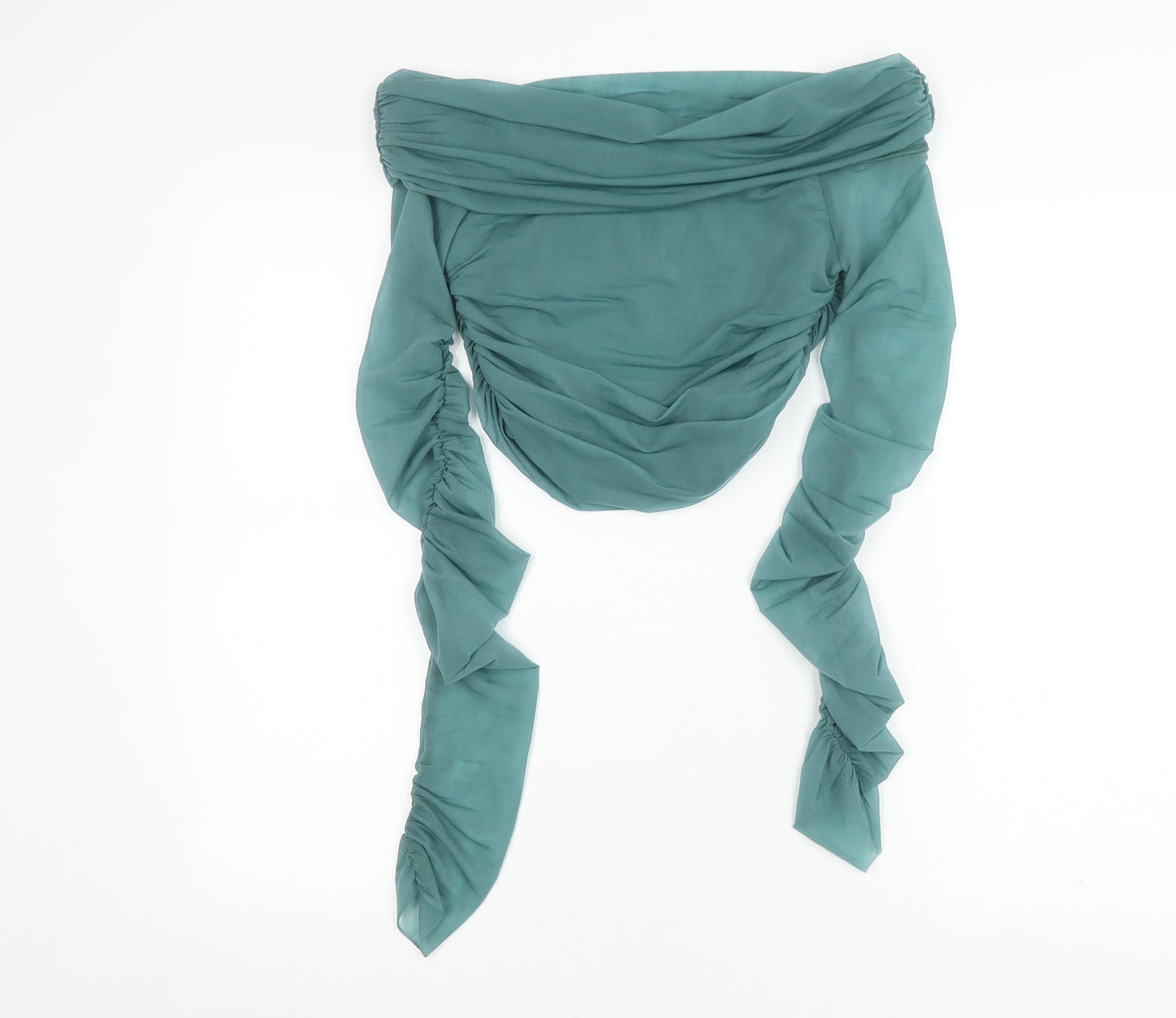 Womens UK Size 10 Zara Green Basic Blouse