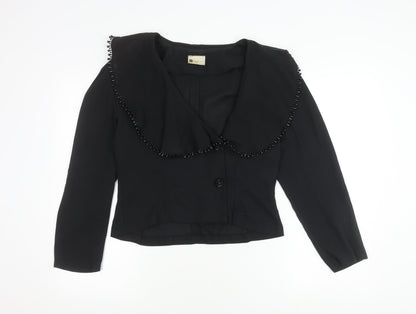 Classics Women's Black Beaded Short Jacket, Size 12
