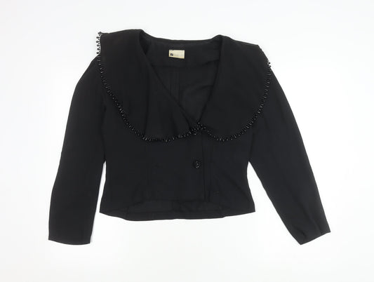 Classics Women's Black Beaded Short Jacket, Size 12