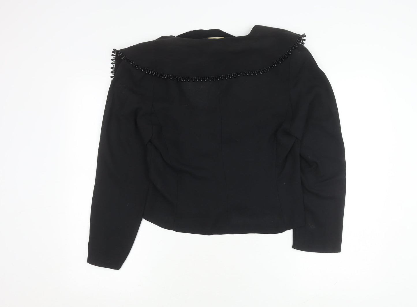 Classics Women's Black Beaded Short Jacket, Size 12