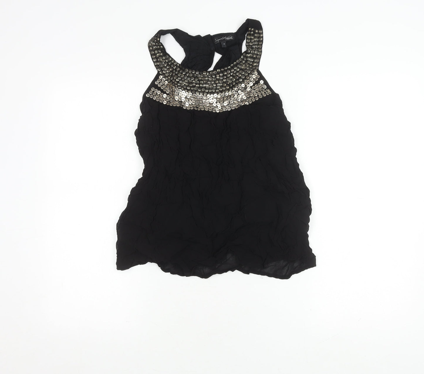 Womens UK Size 16 NEXT Black Camisole Blouse