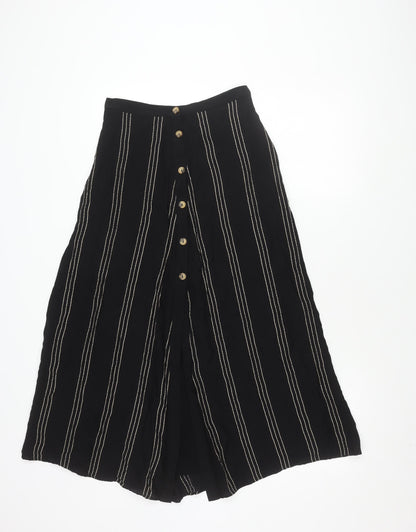 H&M Women's Black Striped Button Skirt, Size 6