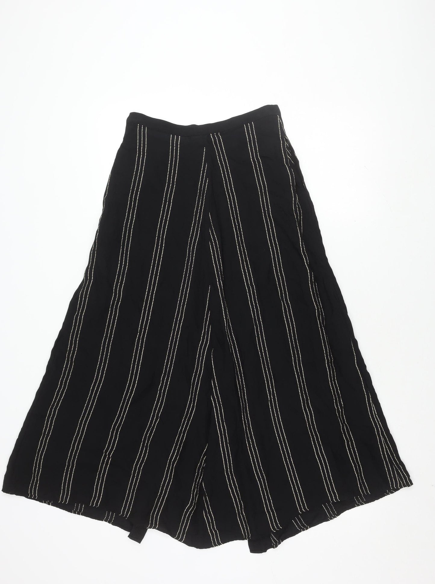 H&M Women's Black Striped Button Skirt, Size 6