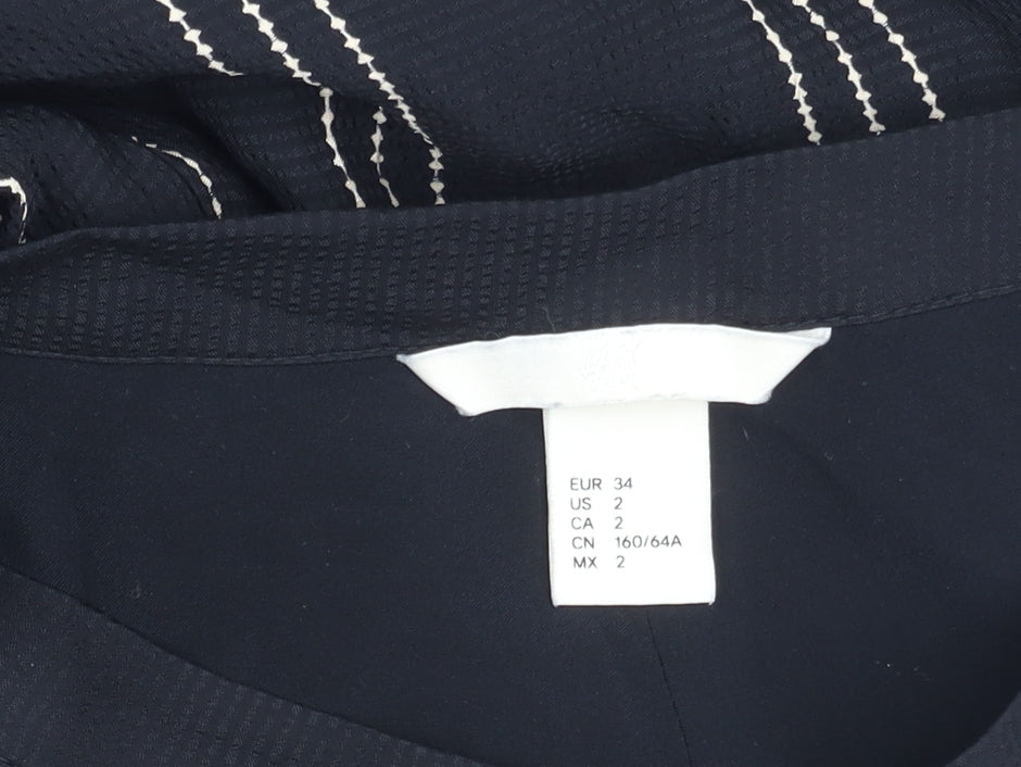 H&M Women's Black Striped Button Skirt, Size 6