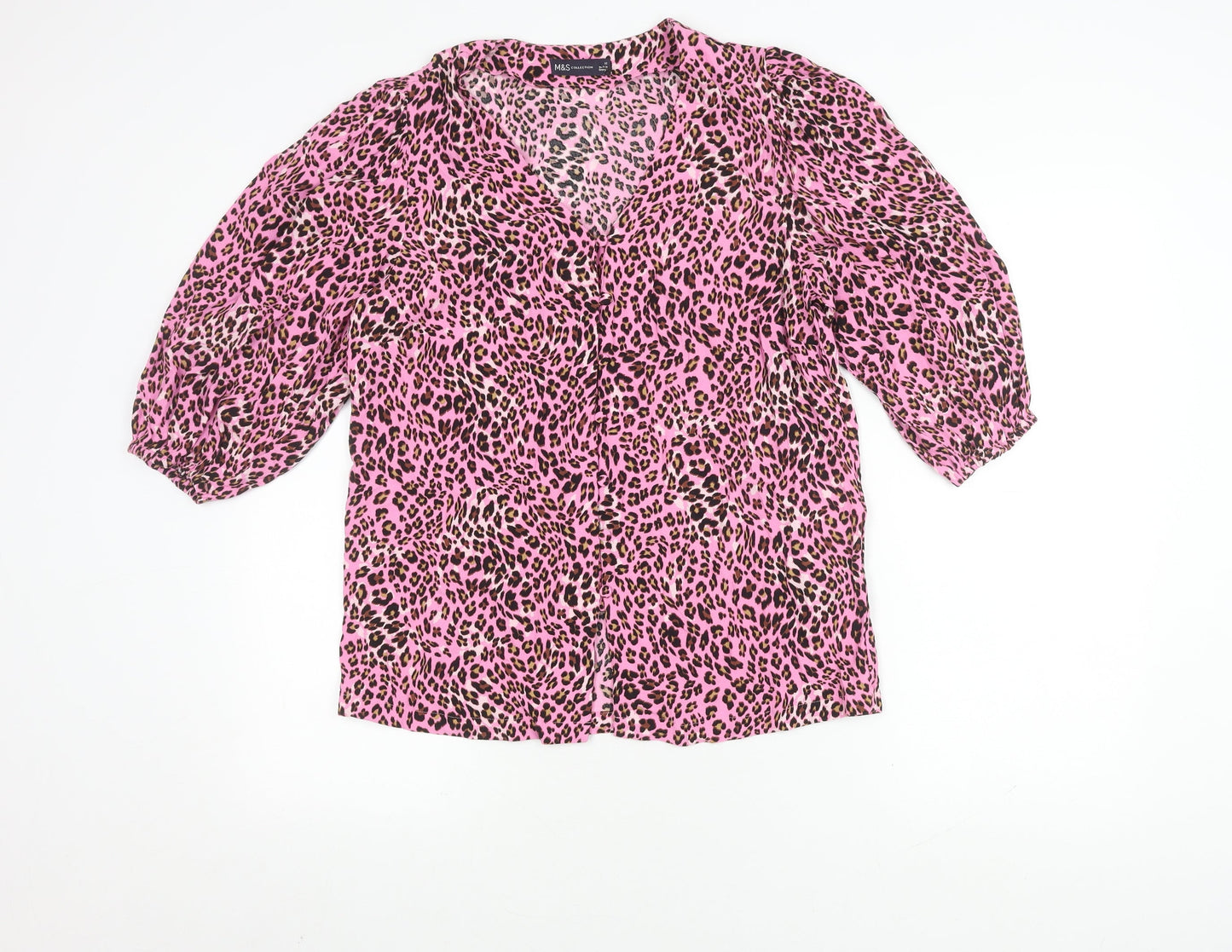 Womens UK Size 12 Marks and Spencer Pink  Blouse