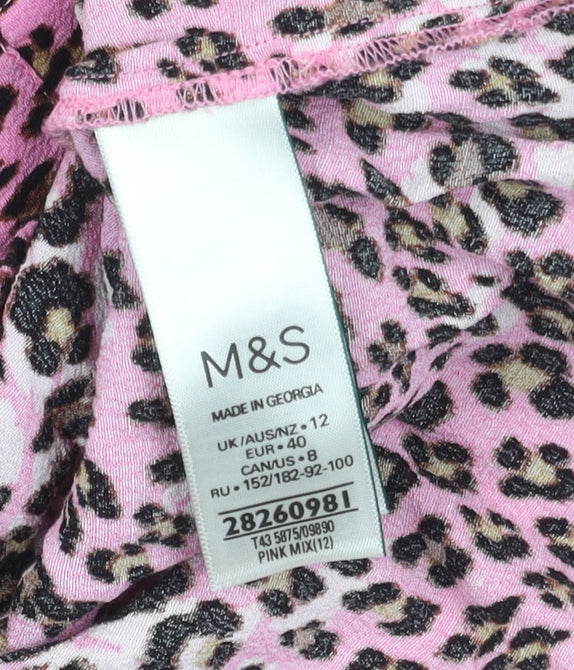 Womens UK Size 12 Marks and Spencer Pink  Blouse
