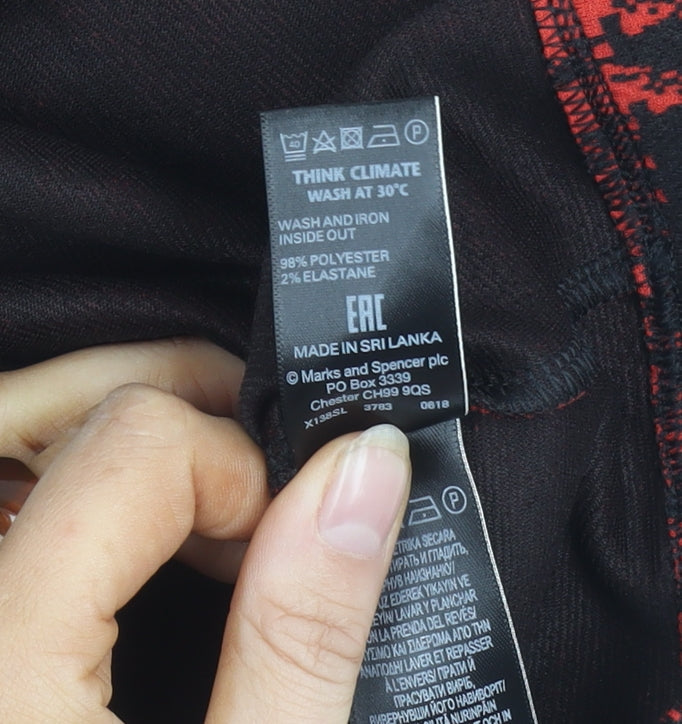 Marks and Spencer Women's Black Red Plaid Skirt Size 8