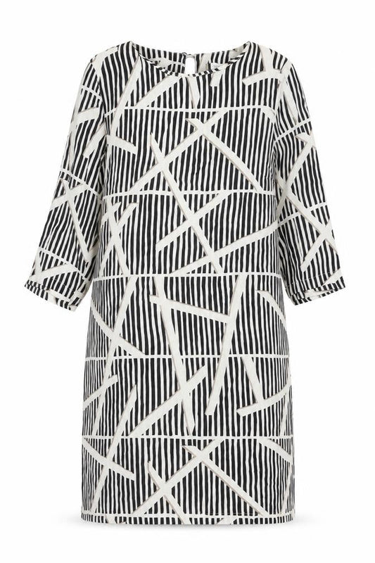 Front view of Principles by Ben de Lisi Petite Striped Dress, size 14