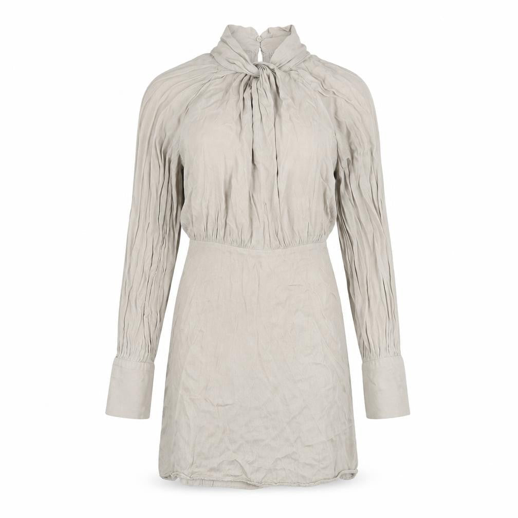 Zara Beige Women's XS High Neck Long Sleeve Dress