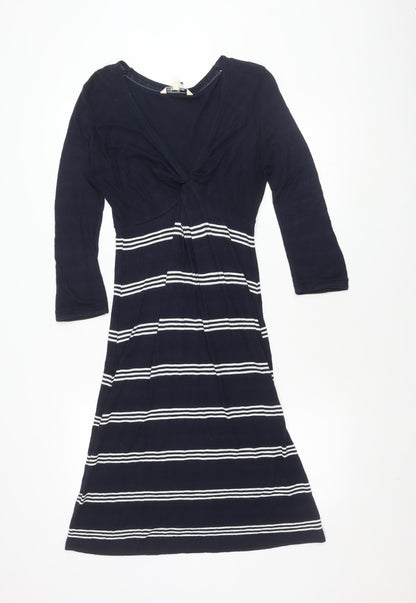 Fat Face Women's Blue Striped Dress Size 10