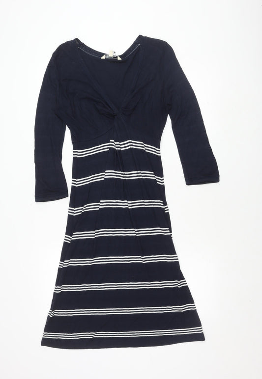 Fat Face Women's Blue Striped Dress Size 10