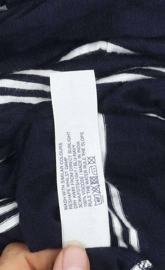 Fat Face Women's Blue Striped Dress Size 10