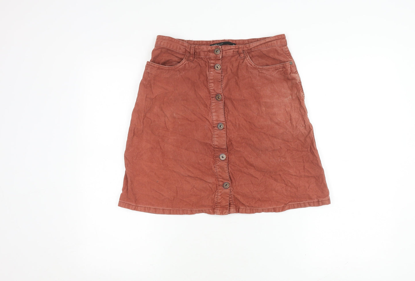 ONLY Women's Brown Knee Length Corduroy Skirt, Size 6