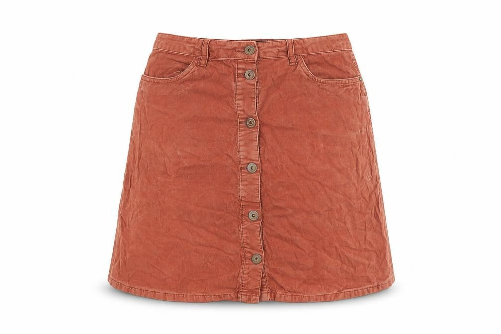 ONLY Women's Brown Knee Length Corduroy Skirt, Size 6