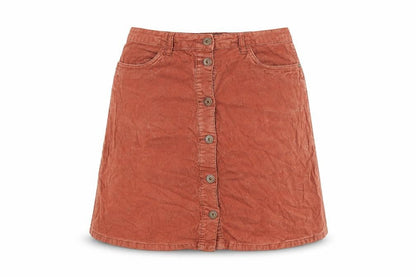 ONLY Women's Brown Knee Length Corduroy Skirt, Size 6