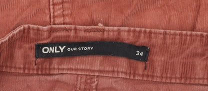 ONLY Women's Brown Knee Length Corduroy Skirt, Size 6