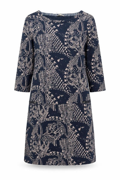 White Stuff Women's Blue Floral Shift Dress Size 12