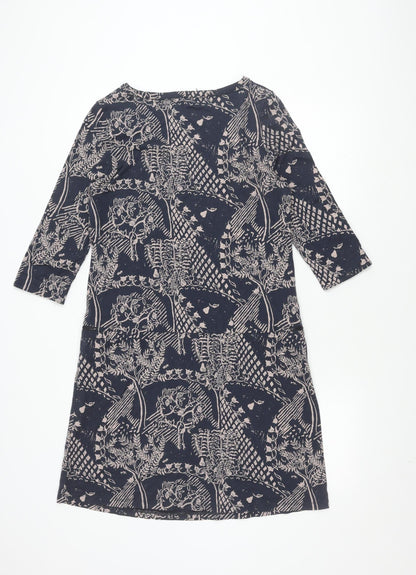 White Stuff Women's Blue Floral Shift Dress Size 12