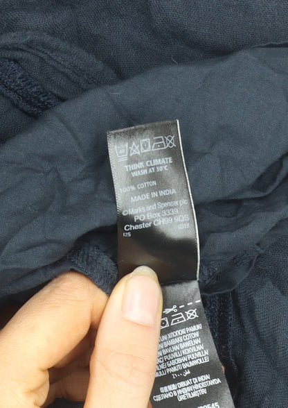 Marks and Spencer Women's Blue Cotton Dress Size 14