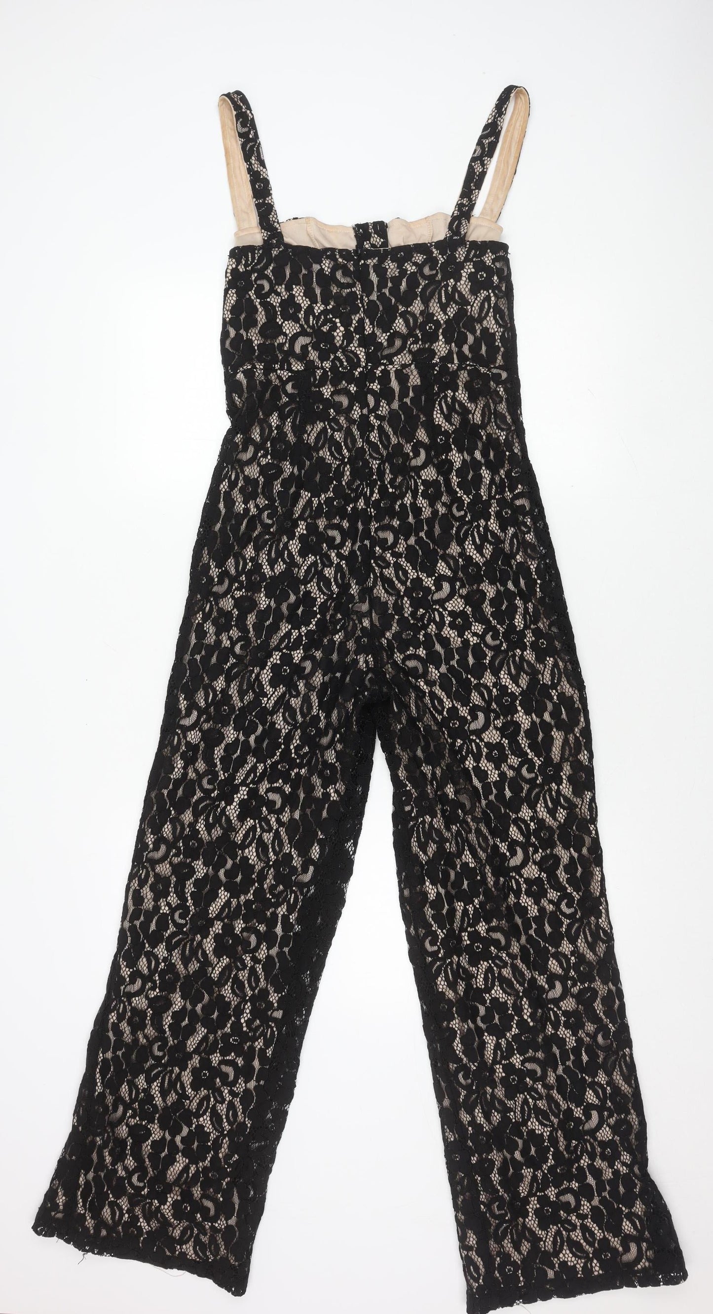 Boohoo Women's Black Lace Jumpsuit UK Size 10, Party Style
