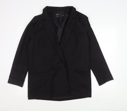 ASOS DESIGN Women's Black Regular Double-Breasted Blazer