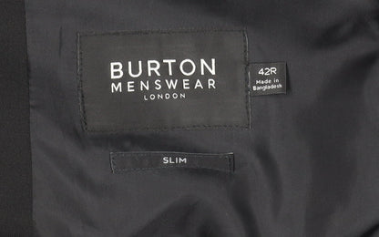 Mens UK Size 42 Burton Regular Black Suit Jacket