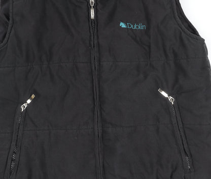 Dublin Unisex Black Waistcoat S with Zipped Pockets