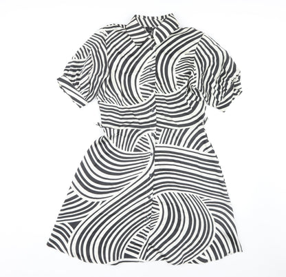 New Look Women's Striped Shirt Dress 6 Multicoloured