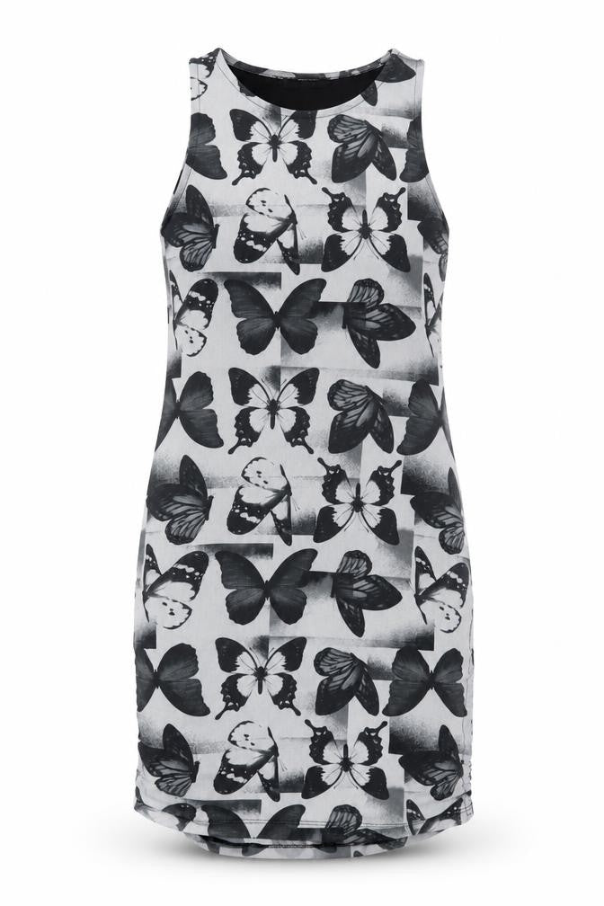 Front view of New Look Teens Multicoloured Butterfly Tank Dress 12-13