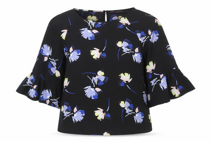 Womens UK Size 14 Marks and Spencer Black Kimono Blouse