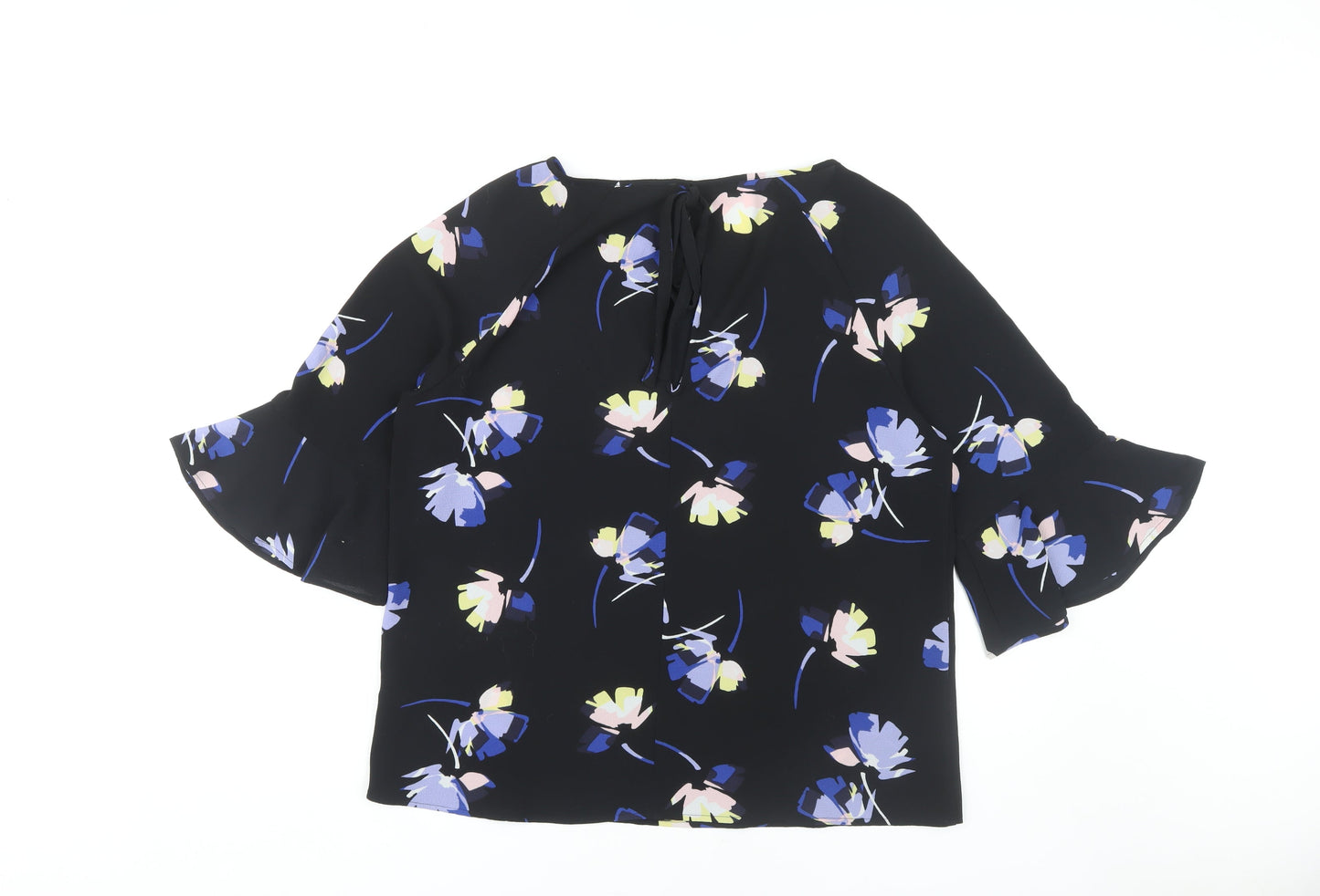 Womens UK Size 14 Marks and Spencer Black Kimono Blouse