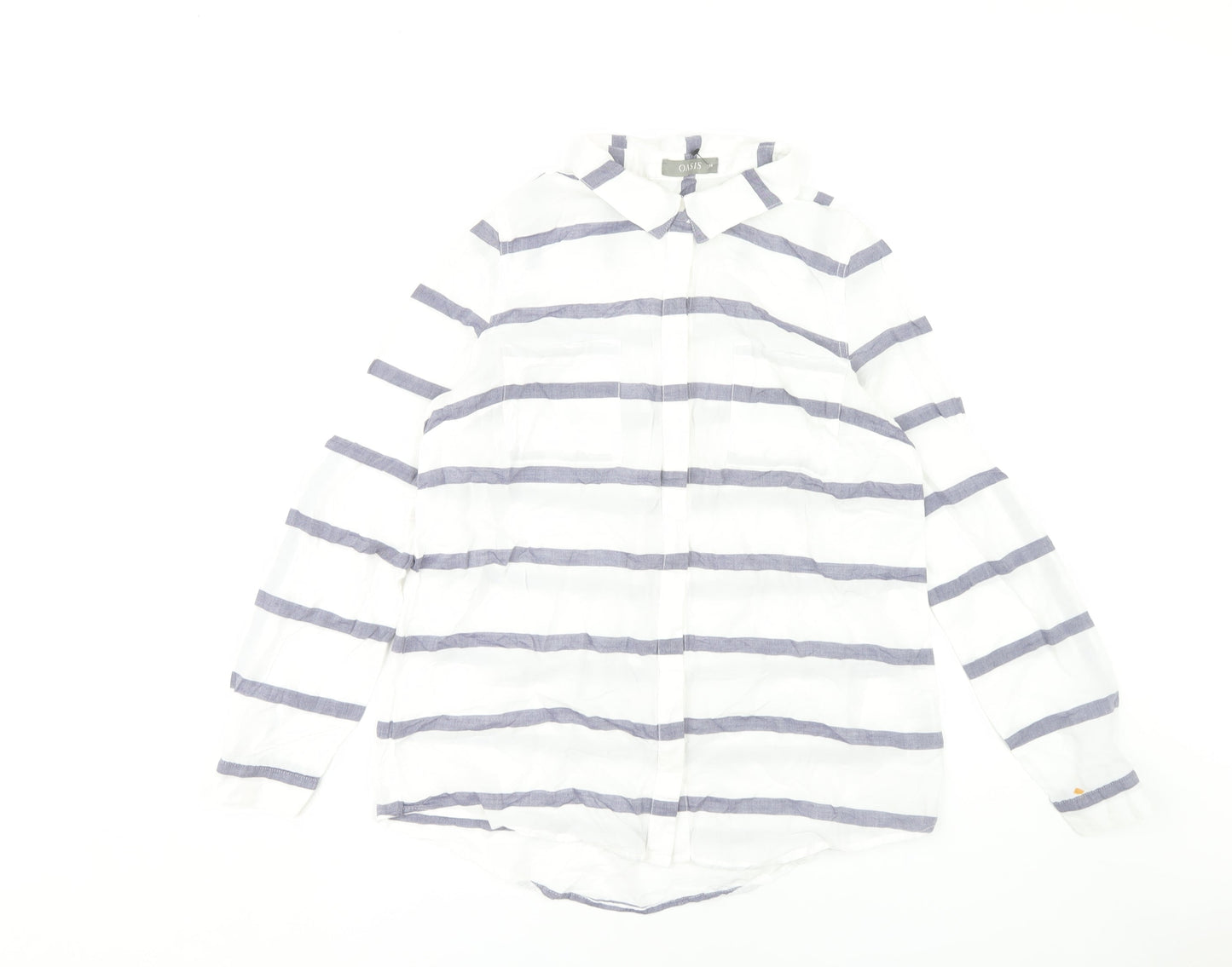 Womens UK Size 14 Oasis White  Button-Up